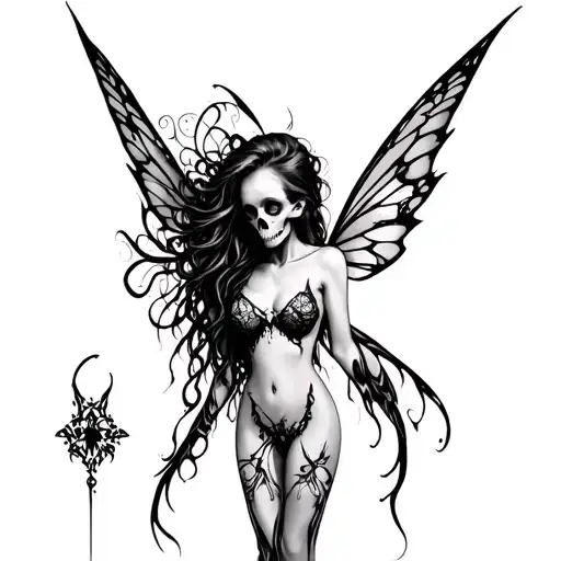 Skull Fairy tattoo design idea