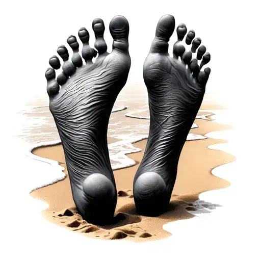 Footprints In The Sand tattoo design idea