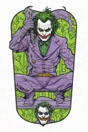 Heath Ledger's Joker standing guard tattoo design idea