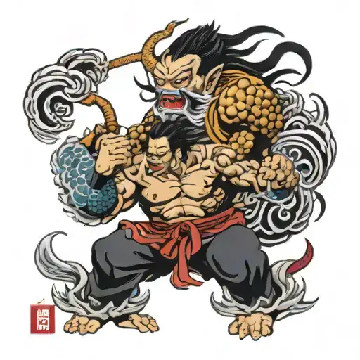 raijin and fujin tattoo design idea
