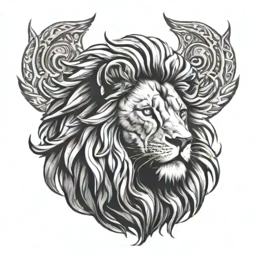 shining light, God is gracious and lion wearing tattoo design idea
