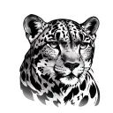 Snow Leopard tattoo design idea