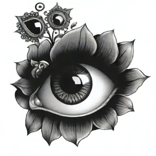 Romanian Gypsy eye gems tattoo design idea