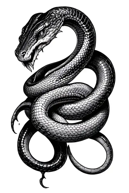 Snake sheding skin eating its own tail wrapped around forearm tattoo design idea
