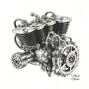 harely davidson motorcycle engine with gears tattoo design idea