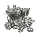 harely davidson motorcycle engine with gears tattoo design idea