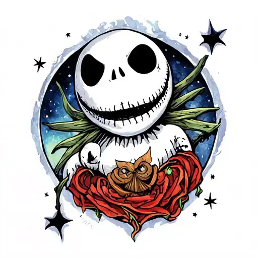 nightmare before Christmas and pokemon tattoo design idea