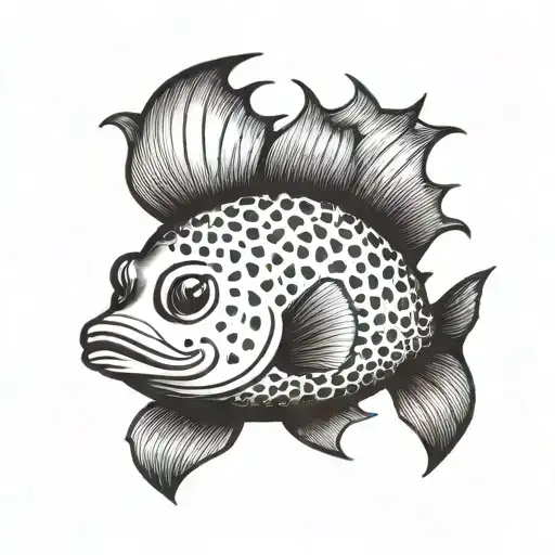 puffer fish tattoo design idea