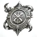 viking shield tattoo design idea
