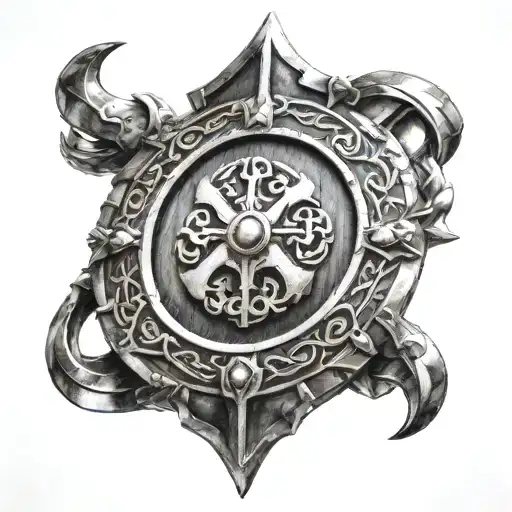 viking shield tattoo design idea