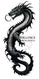 "Resilience" Dragon wrapped tattoo design idea
