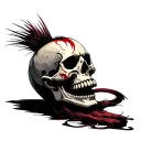 punk scull mohawk tattoo design idea