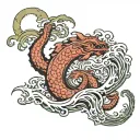 enso wave kraken emerging tattoo design idea