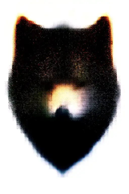 growling wolf face and rocky mountains inside tattoo design idea