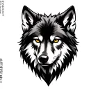 black wolf head tattoo design idea