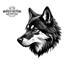 black wolf head tattoo design idea