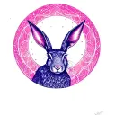 moon gazing hare tattoo design idea
