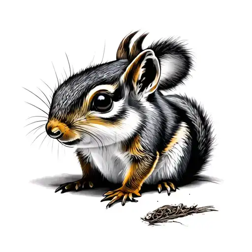 Chipmunk tattoo design idea