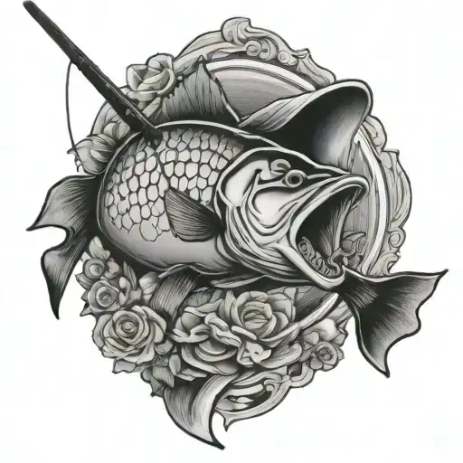 fishing stronger the more faithful dad memorial tattoo design idea