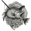 fishing stronger the more faithful dad memorial tattoo design idea