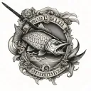 fishing stronger the more faithful dad memorial tattoo design idea