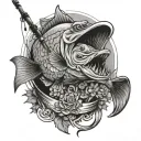 fishing stronger the more faithful dad memorial tattoo design idea