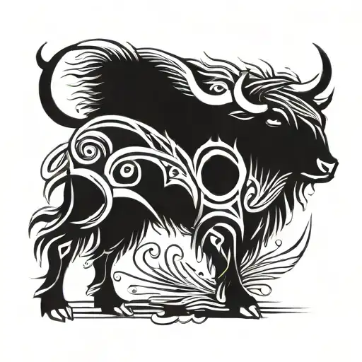 highlander livestock tattoo design idea