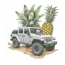 jeep gladiator mountain pineapples tattoo design idea