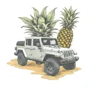 jeep gladiator mountain pineapples tattoo design idea
