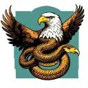 Eagle holding on to a snake tattoo design idea