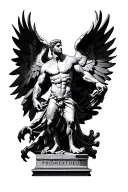 prometheus statue with eagle tattoo design idea