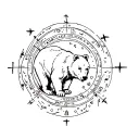 the ursa major dtar constellation with a  bear around it tattoo design idea