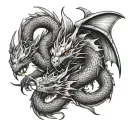 dragons character of death tattoo design idea