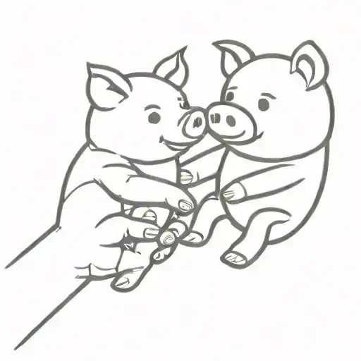 pig stuffed animal holding hands with a teddy bear. best friend tattoo of our childhood stuffed animals holding hands.th tattoo design idea