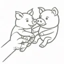pig stuffed animal holding hands with a teddy bear. best friend tattoo of our childhood stuffed animals holding hands.th tattoo design idea
