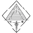 Egyptian pyramid made from protection and authority glyphs tattoo design idea
