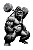 silverback gorilla lifting weights representing ADHD tattoo design idea