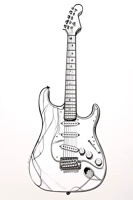stratocaster electric guitar tattoo design idea