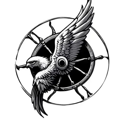 Winged Wheel tattoo design idea