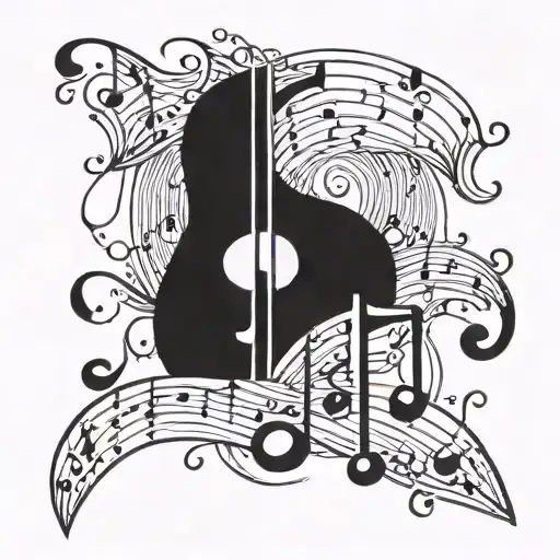 oasis music note tattoo design idea