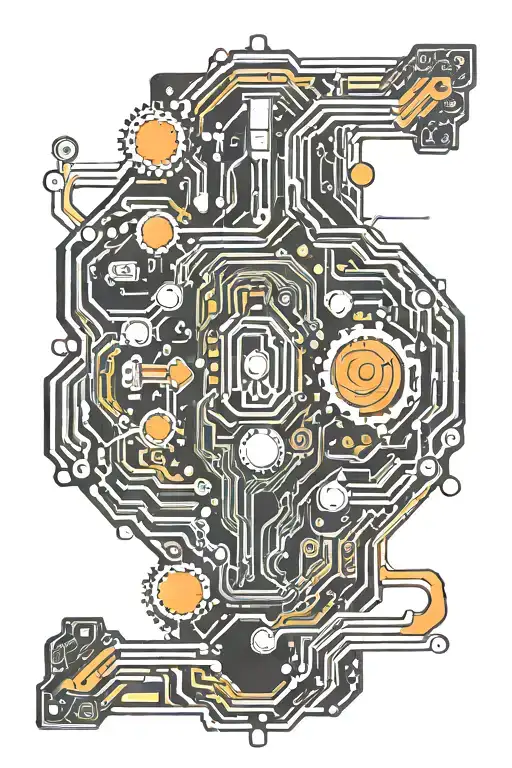 circuit board patterns tattoo design idea