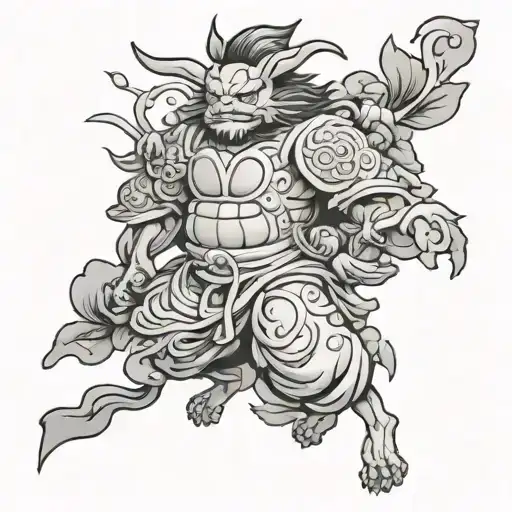 Studio Ghibli kami japanese god tattoo design idea