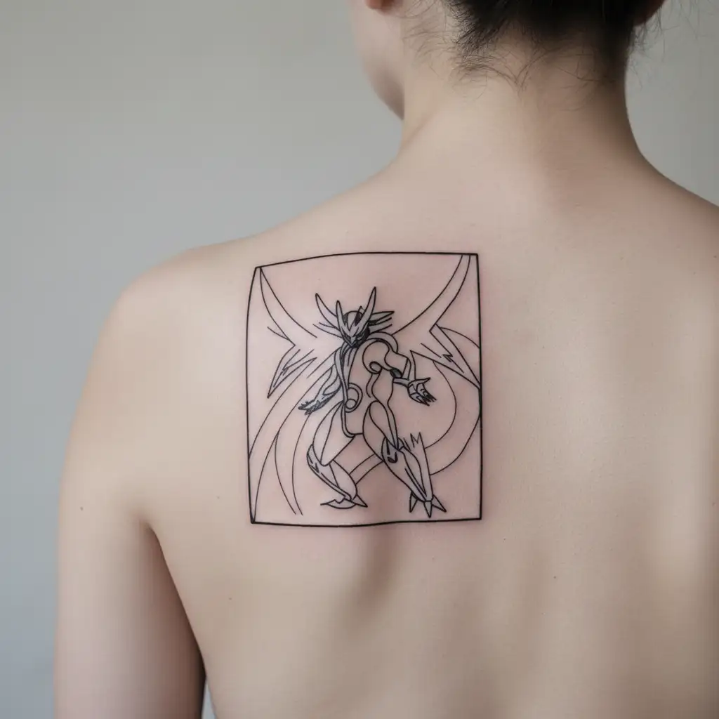 pokemon arceus watercolor tattoo design idea