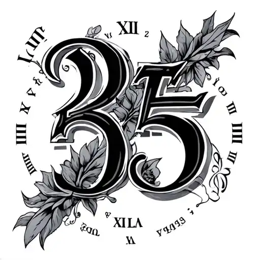 1985 Roman Numerals tattoo design idea