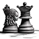 king and queen chess piece tattoo design idea