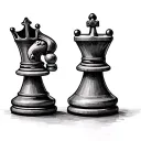 king and queen chess piece tattoo design idea
