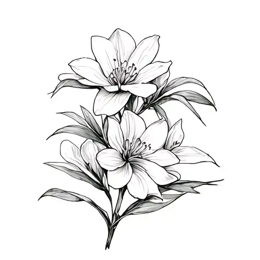 Jonquil flower blooming tattoo design idea