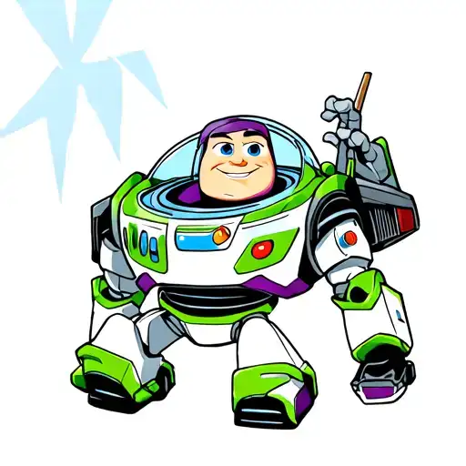 buzz light year and lighten mcqueen tattoo design idea