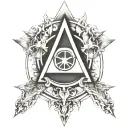 nuclear symbol tattoo design idea