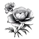 poppy, aster, peony, narcissus flower tattoo design idea